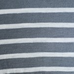 Portland gray and white yarn dyed stripe organic cotton knit fabric from Pickering International